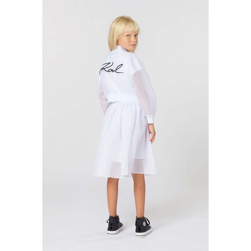 Dětská sukně Karl Lagerfeld bílá barva, midi, áčková