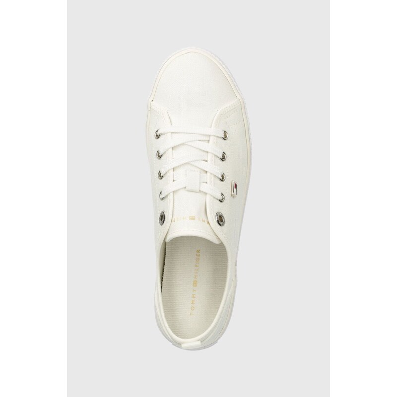 Tenisky Tommy Hilfiger VULC CANVAS SNEAKER dámské, bílá barva, FW0FW08063