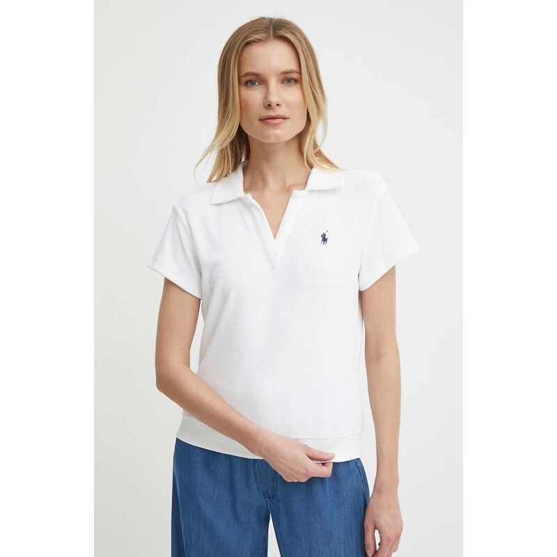 Polo tričko Polo Ralph Lauren bílá barva, 211936221