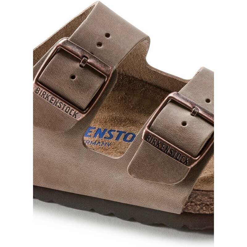 Kožené pantofle Birkenstock Arizona dámské, béžová barva