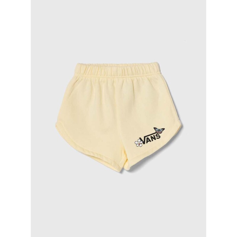 Dětské kraťasy Vans FLUTTER FLY SHORT žlutá barva, s potiskem