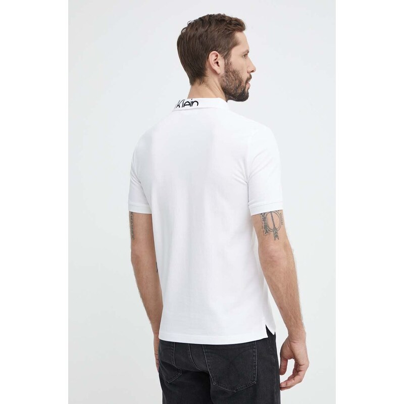 Polo tričko Calvin Klein bílá barva, K10K112467