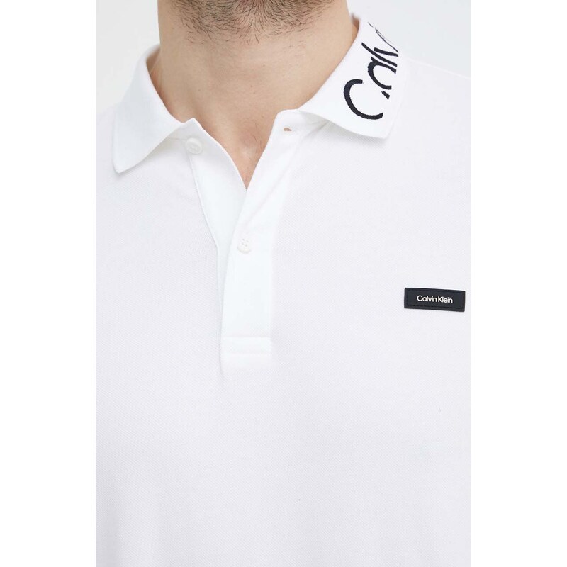 Polo tričko Calvin Klein bílá barva, K10K112467