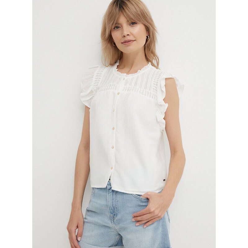 Košile Pepe Jeans DAKOTA dámská, béžová barva, regular, PL304822