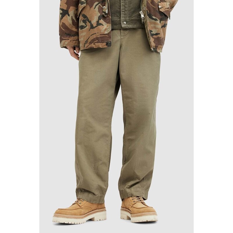 Bavlněné kalhoty AllSaints BUCK TROUSER hnědá barva, jednoduché, MM505Z