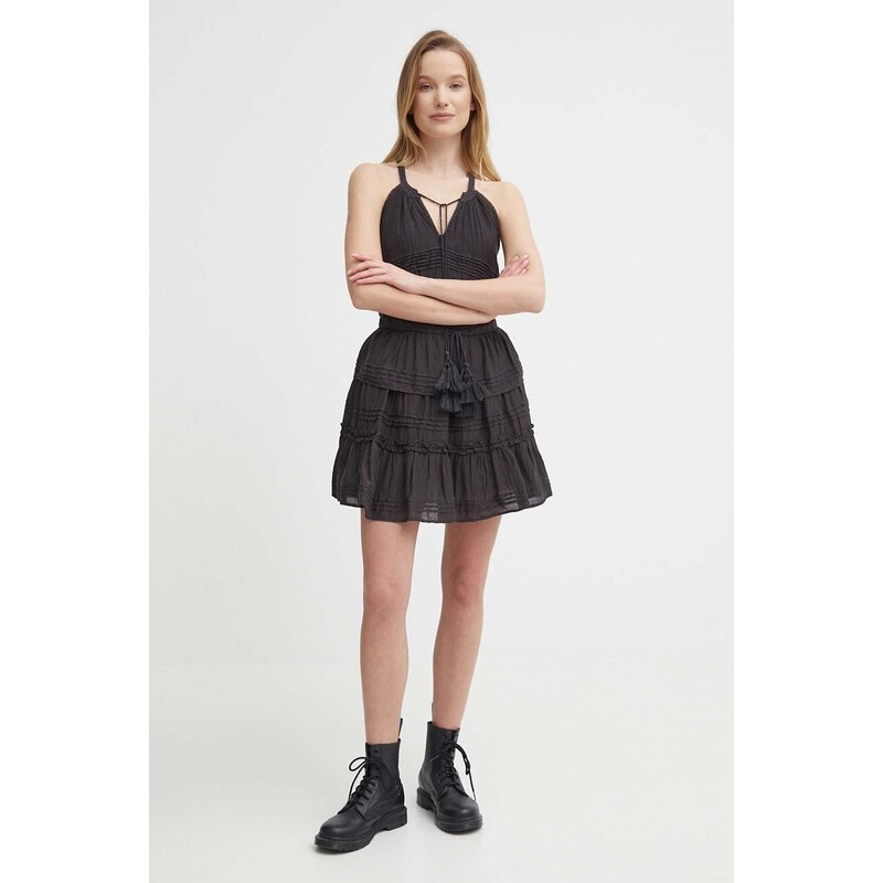 Sukně Pepe Jeans DAELYN šedá barva, mini, áčková, PL901108