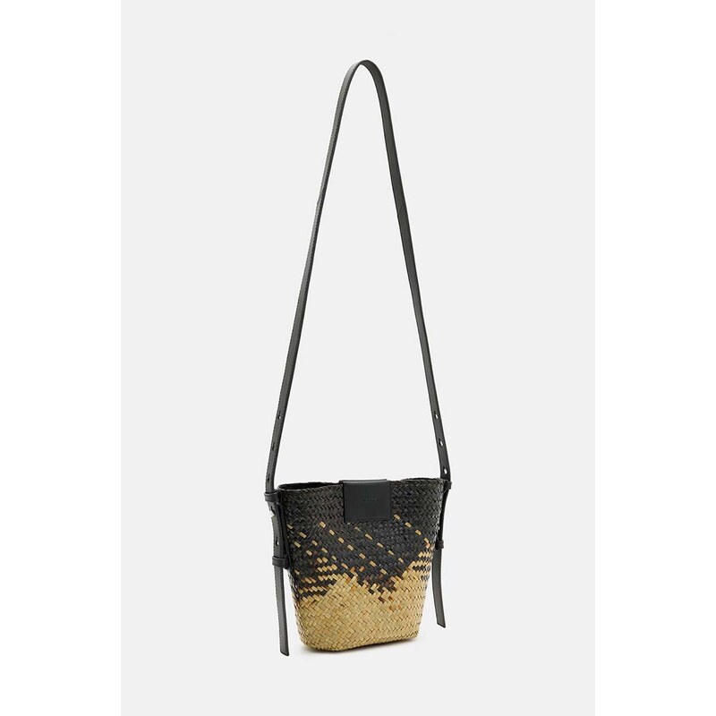 Kabelka AllSaints EBRO STRAW CROSSBODY černá barva, W075XA