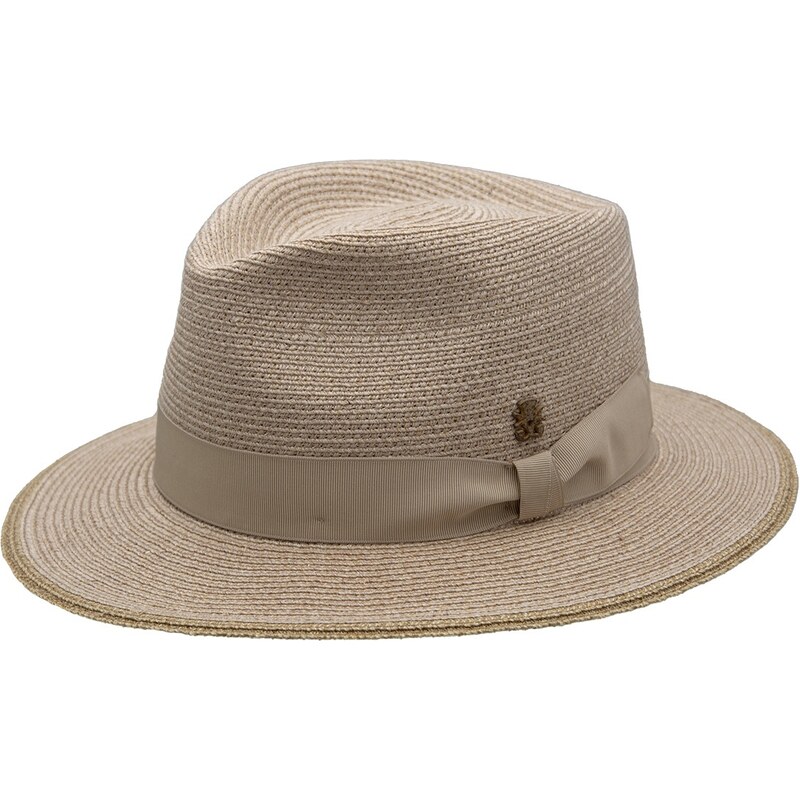 Luxusní nemačkavý béžový klobouk Fedora - ručně šitý, UV faktor 80 - Mayser Pepino