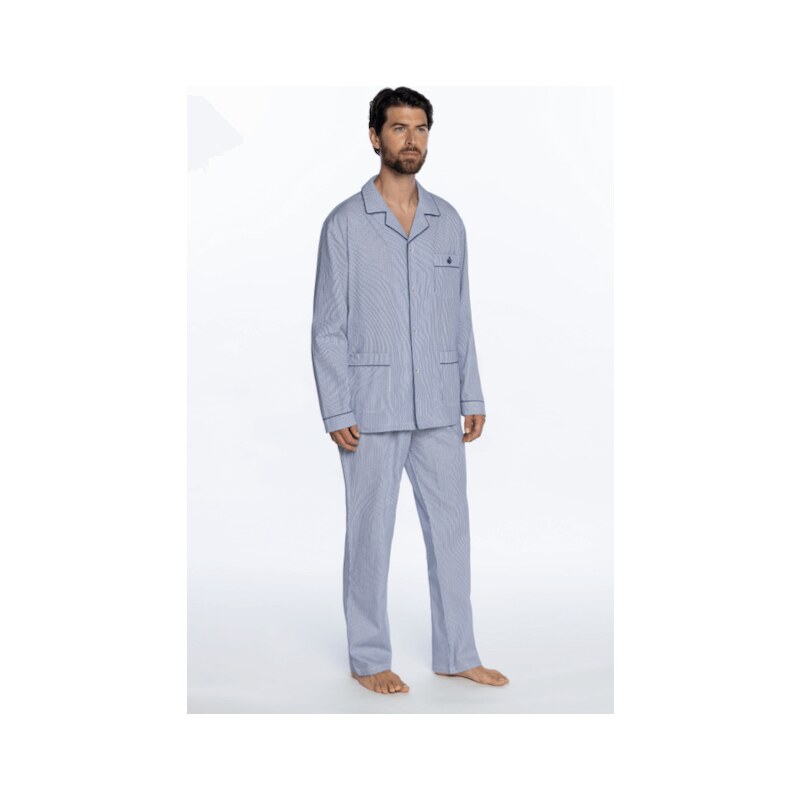 GUASCH Pánské pyžamo RAUL, V dárkovém boxu, Modrá, Dlouhý rukáv