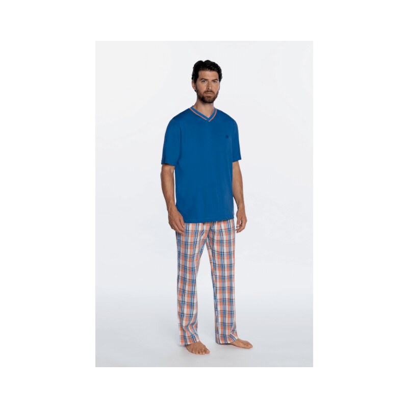 GUASCH Pánské pyžamo JOEL, V dárkovém boxu, Modrá, Krátký rukáv