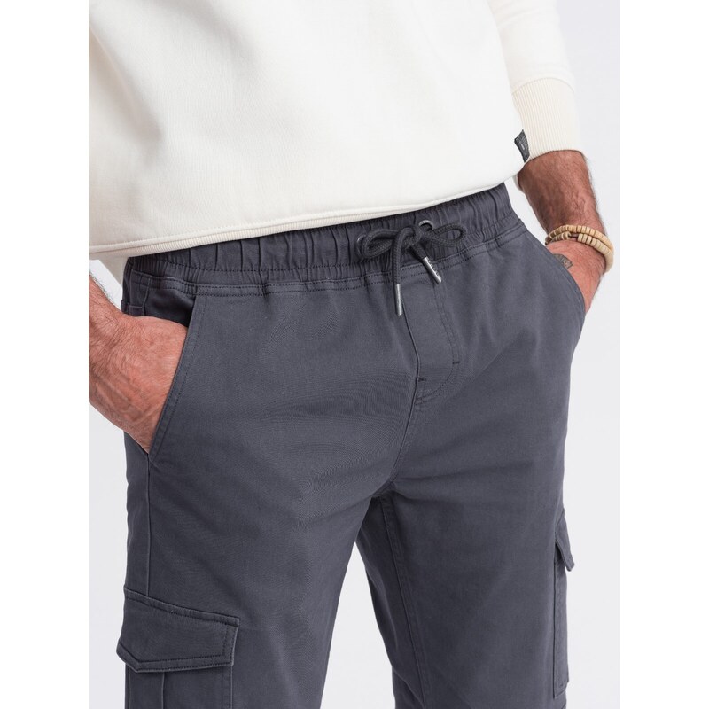 Ombre Men's JOGGERS pants with zippered cargo pockets - graphite