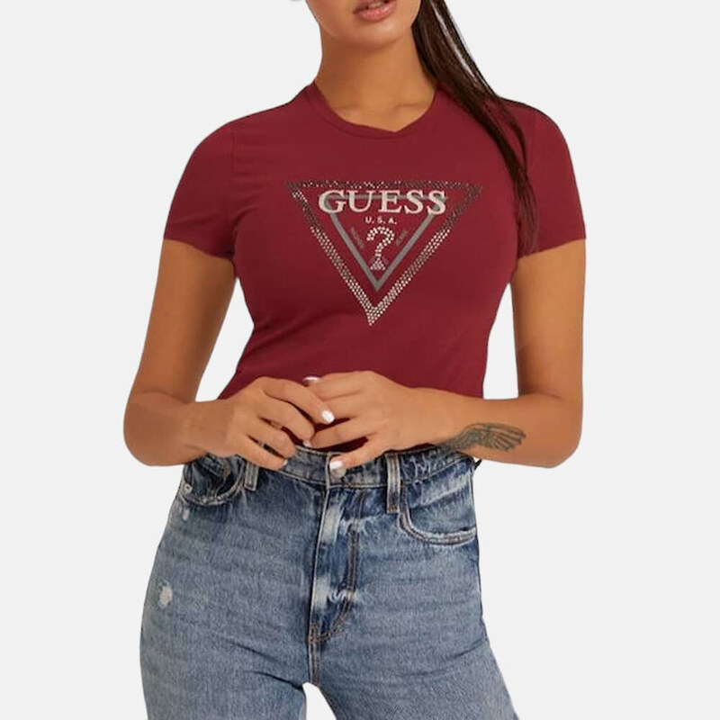 Dámské vínové triko Guess 55773