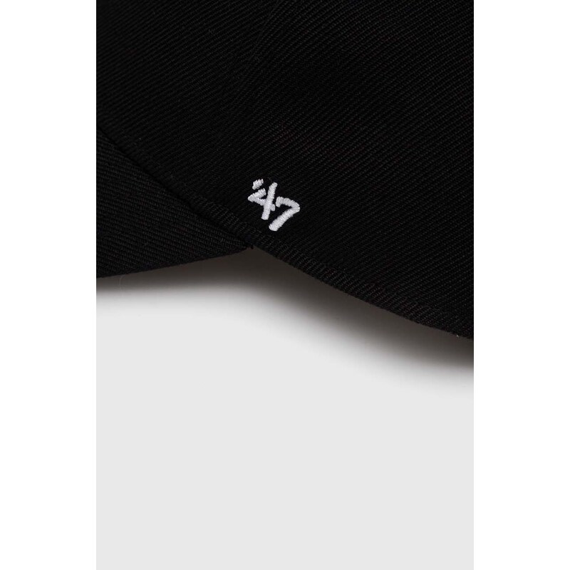 Čepice s vlněnou směsí 47brand MLB Los Angeles Dodgers černá barva, s aplikací, BMVP12WBV