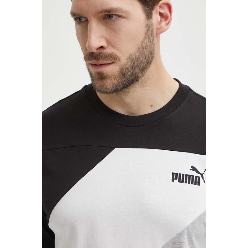 Bavlněné tričko Puma POWER černá barva, 678929
