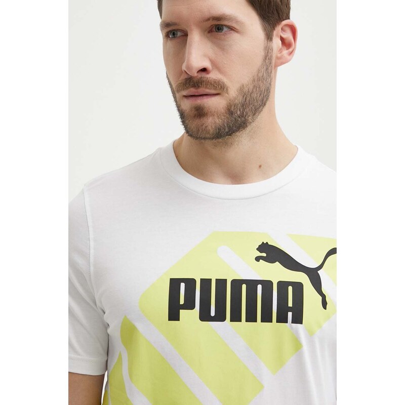 Bavlněné tričko Puma POWER bílá barva, 678960