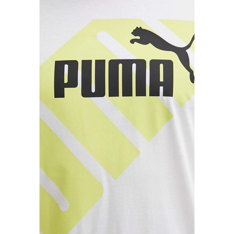 Bavlněné tričko Puma POWER bílá barva, 678960