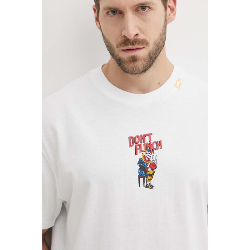 Bavlněné tričko Puma béžová barva, s potiskem, 624748