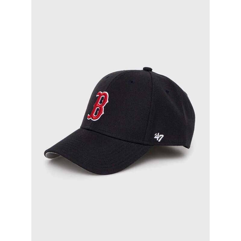 Dětská baseballová čepice 47brand MLB Boston Red Sox tmavomodrá barva, s aplikací, BMVP02WBV