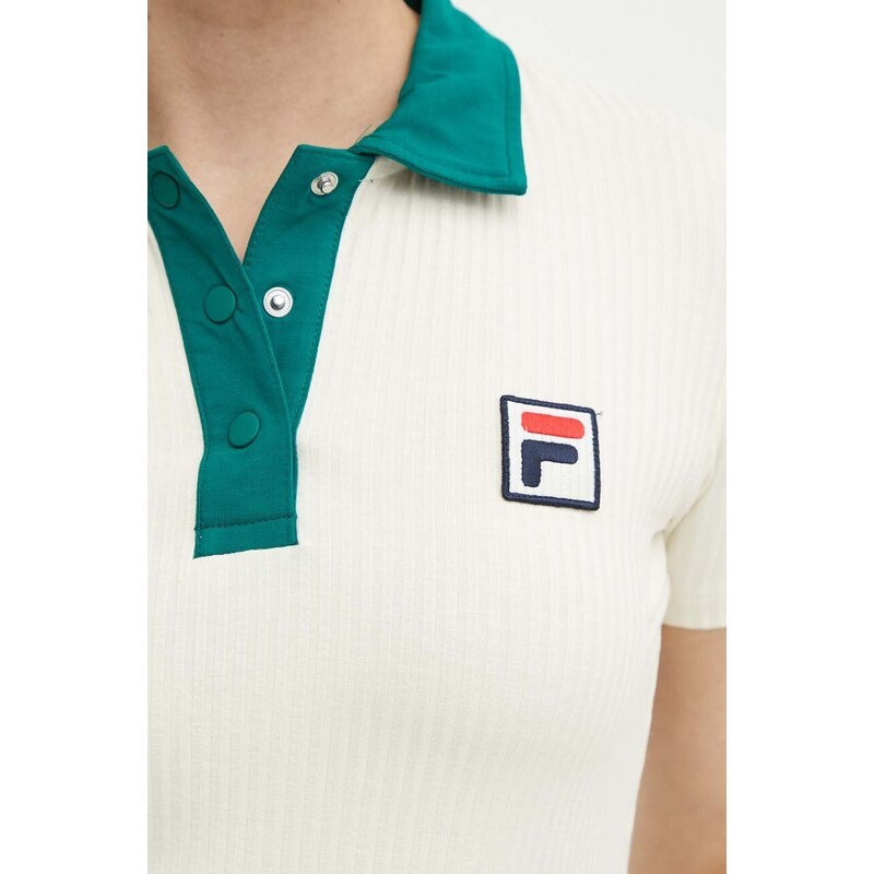 Polo tričko Fila Looknow béžová barva, FAW0743