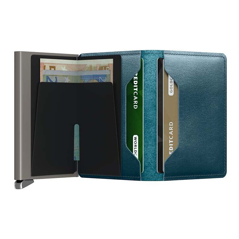 Kožená peněženka Secrid zelená barva, SDu-Teal