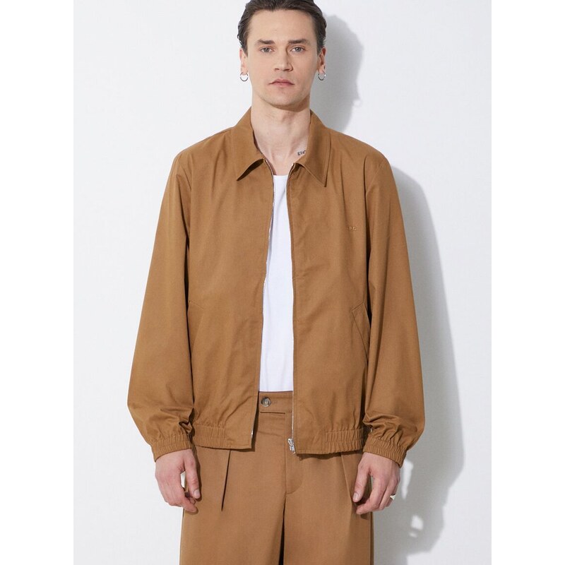 Bunda A.P.C. blouson gilbert pánská, hnědá barva, přechodná, COGXS-H02922