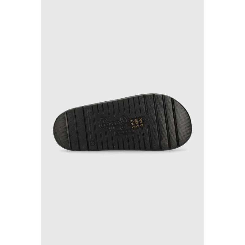 Pantofle Pepe Jeans Beach Slide pánské, černá barva, BEACH SLIDE M