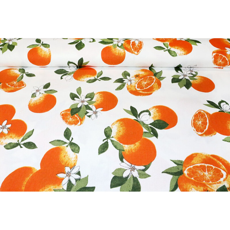 MADE IN ITALY Dekorační látka Bavlna Panama pomeranče, š. 140 cm