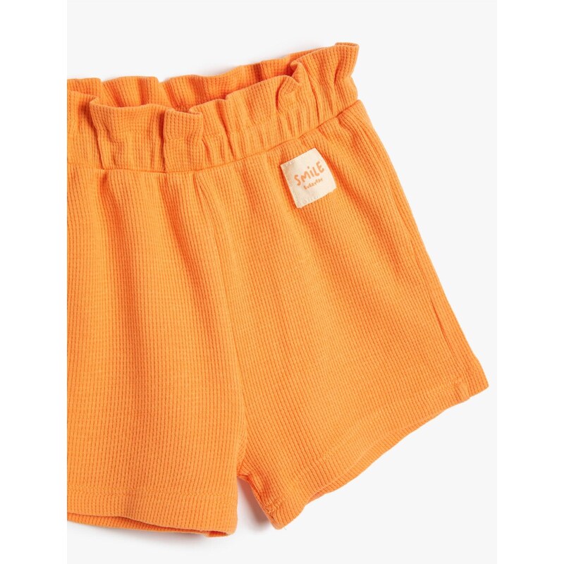 Koton The Waist of the Shorts is Elastic. Textured Label Detail Cotton.