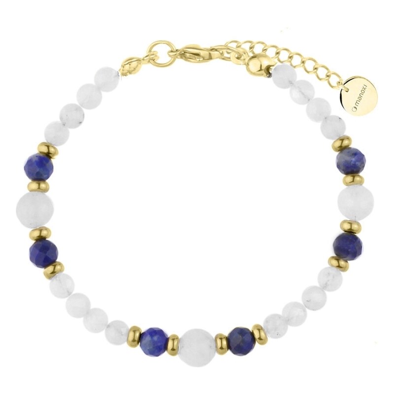 Manoki Luxusní náramek Eloisa - měsíční kámen a lapis lazuli 91667176
