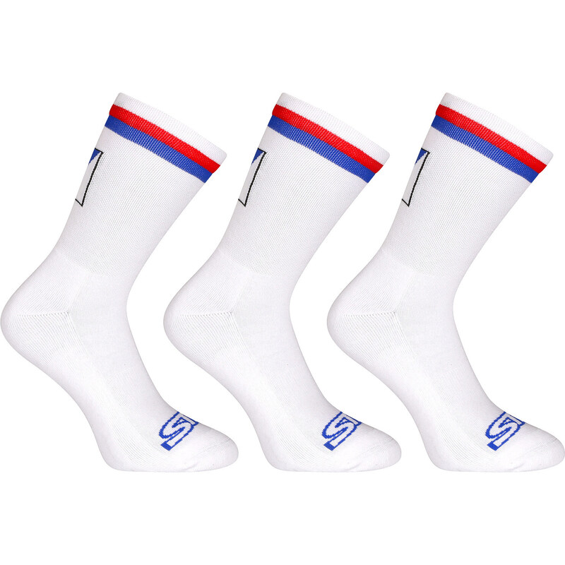 3PACK ponožky Styx vysoké bílé trikolóra (3HV10111)