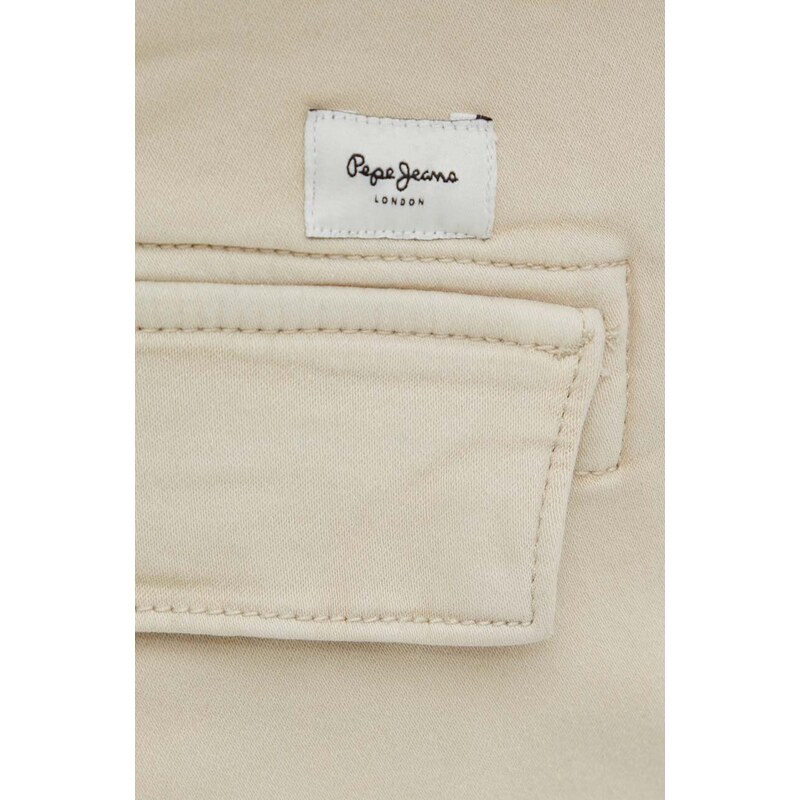 Kraťasy Pepe Jeans GYMDIGO CARGO pánské, béžová barva, PM801077