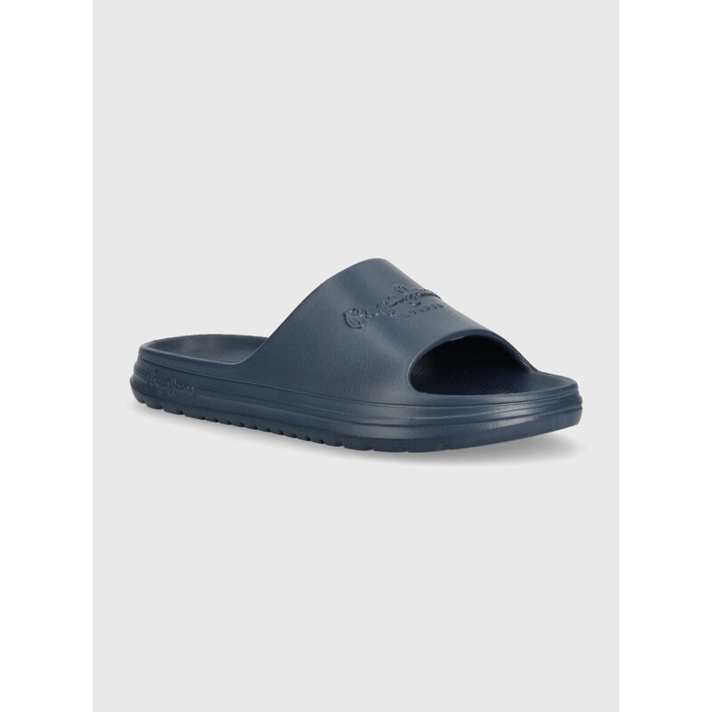 Pantofle Pepe Jeans Beach Slide pánské, tmavomodrá barva, BEACH SLIDE M