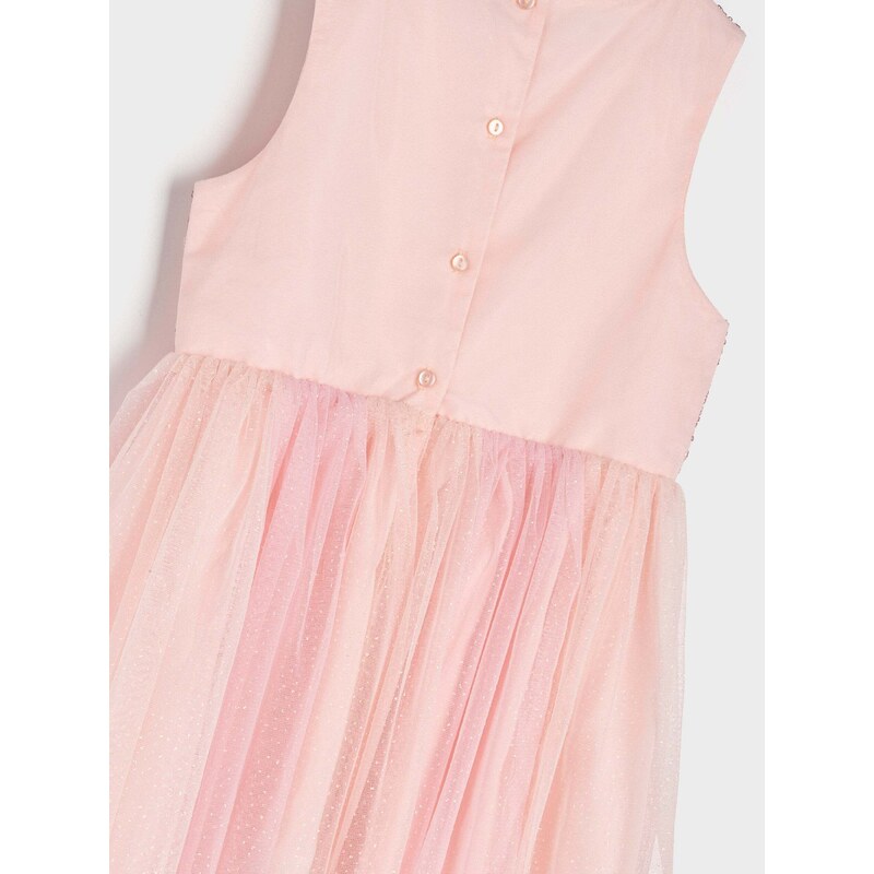Sinsay - Tylové šaty - pastelová růžová