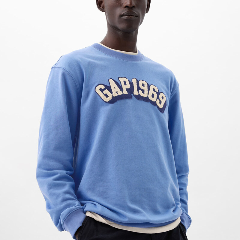 Pánská mikina GAP Logo Crewneck Sweatshirt Cabana Blue 602