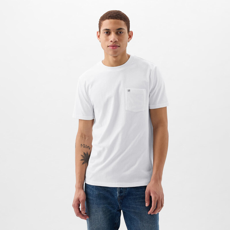 Tričko GAP Pocket Micro Logo Tee Optic White V6 XXL