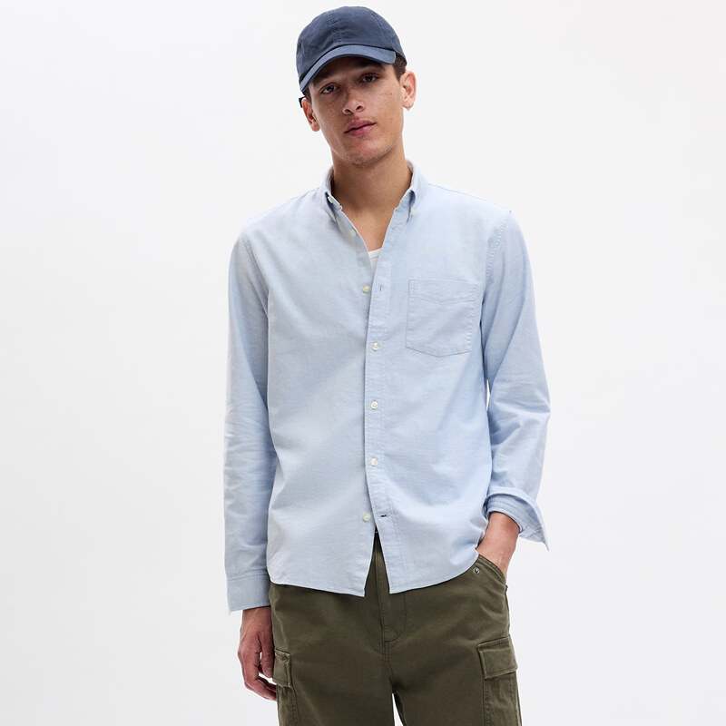 Pánská košile GAP Standard Oxford Shirt Light Blue