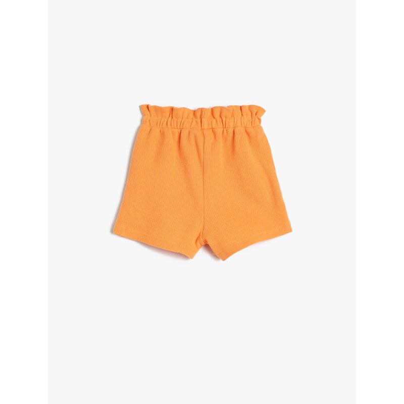 Koton The Waist of the Shorts is Elastic. Textured Label Detail Cotton.