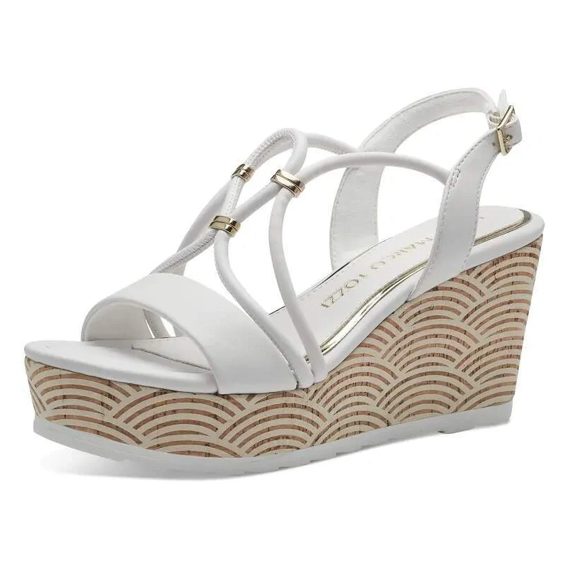 Sandali con zeppa e plateau 2 2 28349 20 100 donna bianco