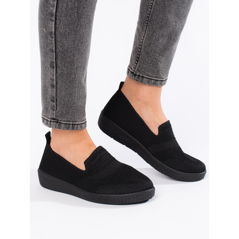 SHELVT NAZOUVACÍ ČERNÉ TENISKY SLIP ON Černá