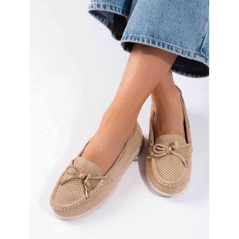 GOODIN Women's beige loafers