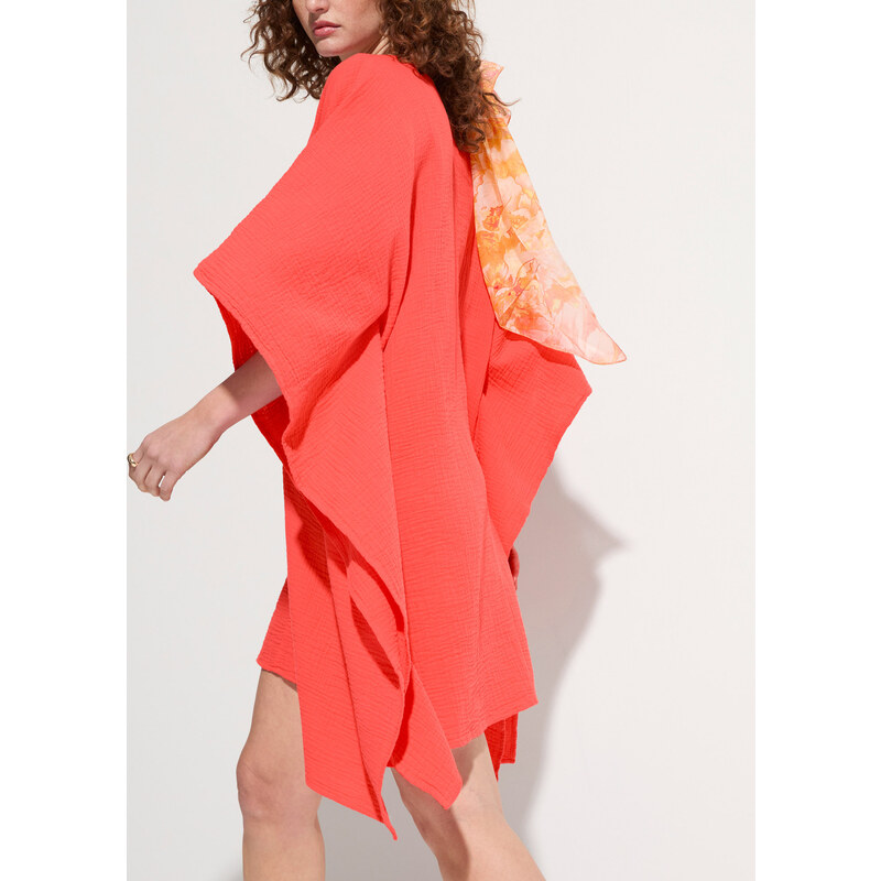 bonprix Plážové tunikové šaty z mušelínu Oranžová