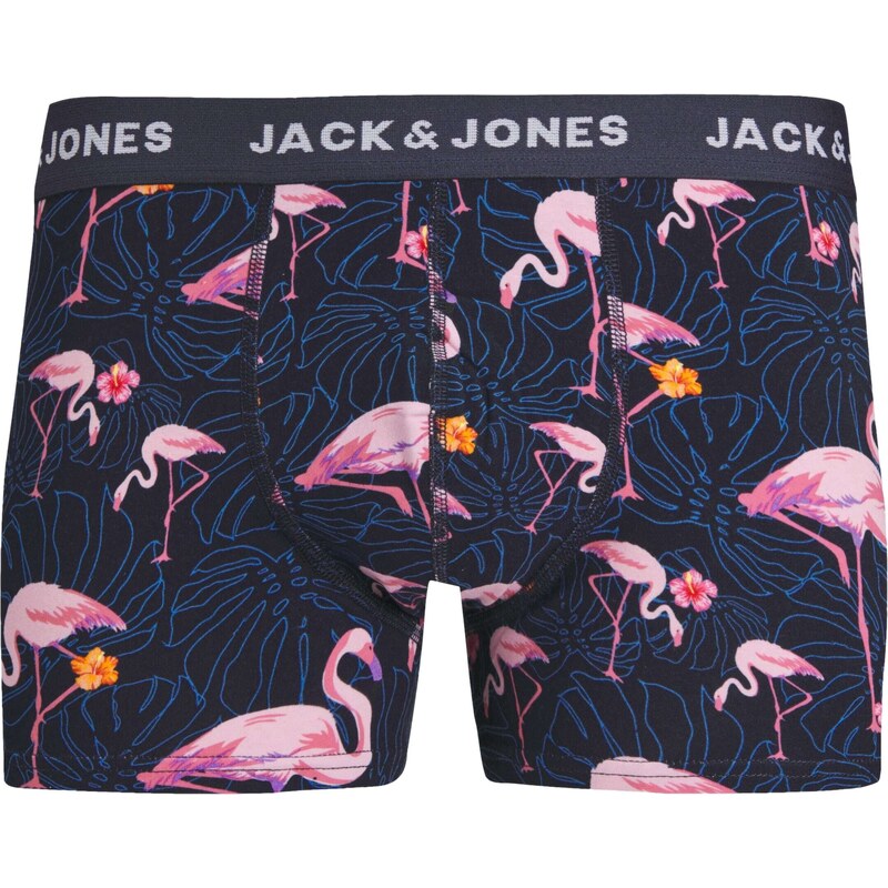 JACK & JONES Boxerky 'Pink Flamingo' námořnická modř / žlutá / zelená / pink