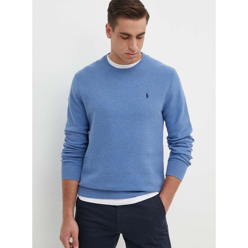 Bavlněný svetr Polo Ralph Lauren tyrkysová barva, lehký