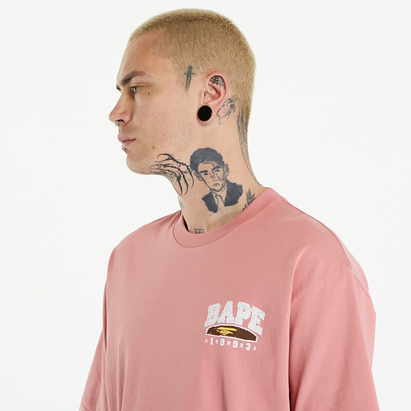 Pánské tričko A BATHING APE Hand Draw Bape Relaxed Fit Tee Pink