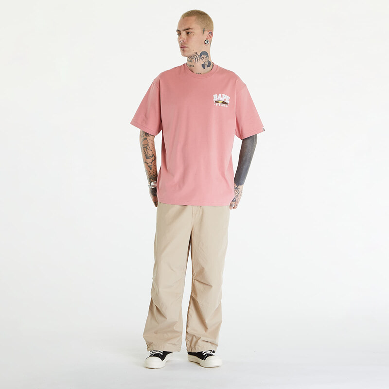 Pánské tričko A BATHING APE Hand Draw Bape Relaxed Fit Tee Pink