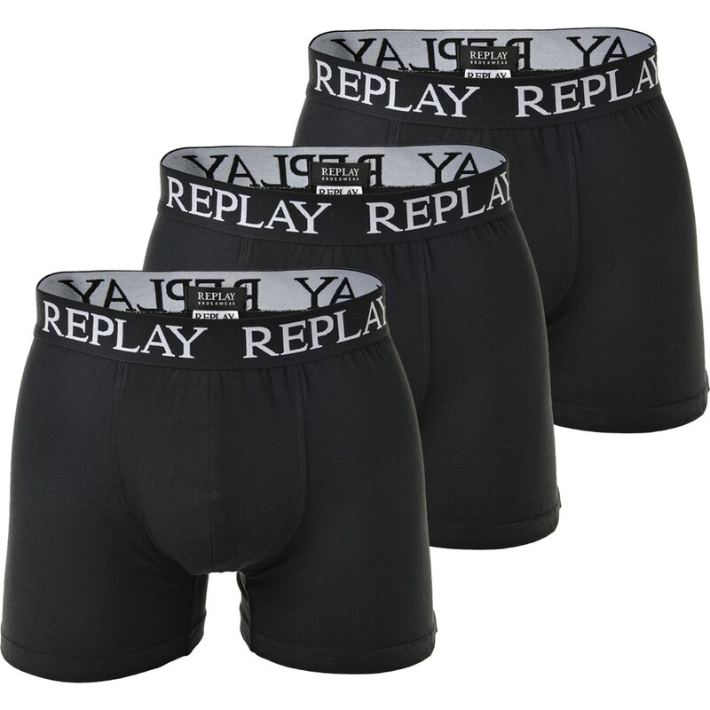 REPLAY Boxerky černá / bílá