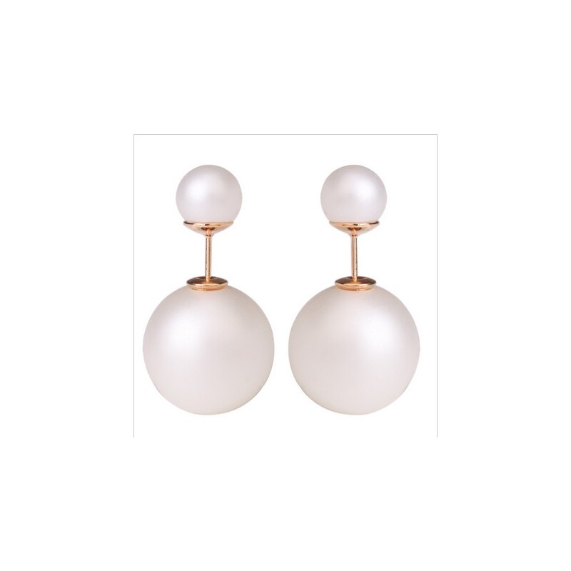 003 Naušnice oboustranné perly - bílé