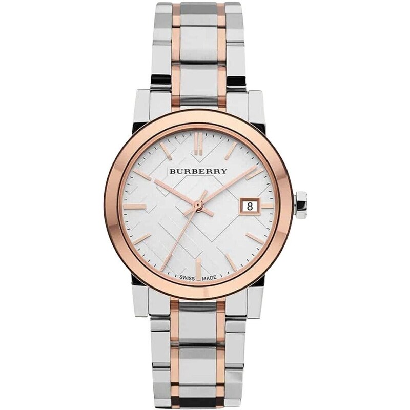 Burberry BU9105 The City Unisex Watch Silver / Rose Gold