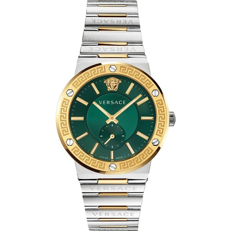 Versace VEVI00420 Men's Watch Greca Two-Tone Green Dial