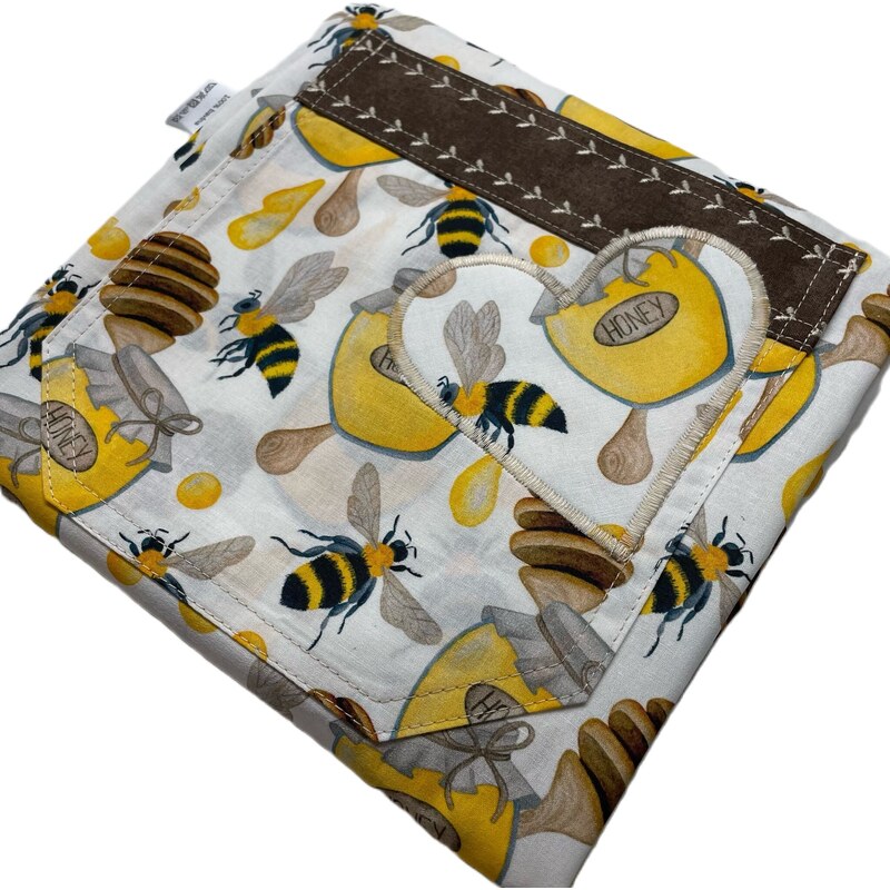 Mks Zástěra dámská do pasu: Med a včelky